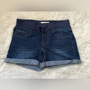 SO Dark Blue Jean Shorts Little girls Size 10 Stretch Elastic Waist